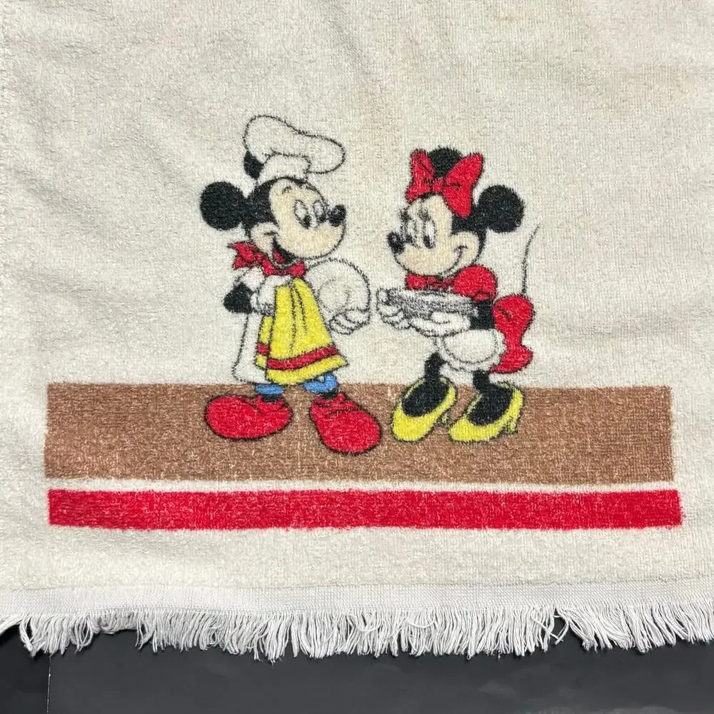 Vintage Cannon Mickey Minnie Mouse Hand Towel Walt Disney Productions USA Made
